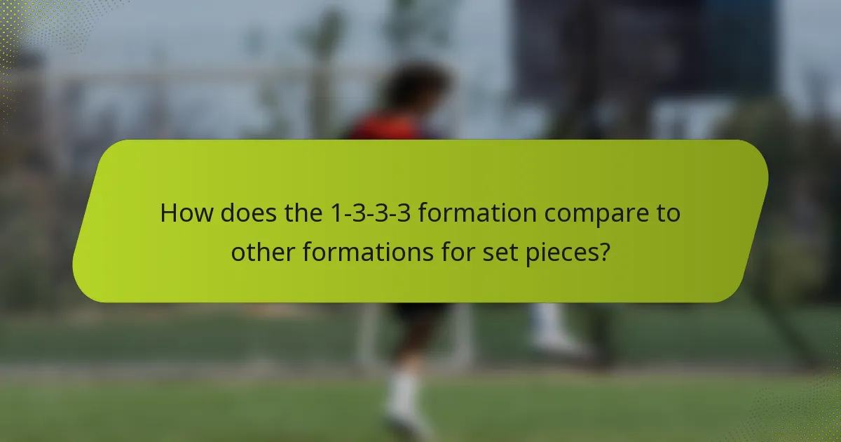 How does the 1-3-3-3 formation compare to other formations for set pieces?
